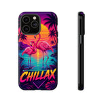 Chillax Flamingo Tropical Vaporwave Phone Case – Retro Bird Aesthetic