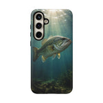 Largemouth Bass Phone Case, Sunlit Underwater Tough Cover, Gift