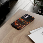 Orange Cuda Phone Case, Rainy City Night Muscle Car Tough Cover
