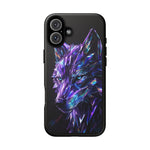 Holographic Wolf Phone Case, Fractured Prism Iridescent Cover