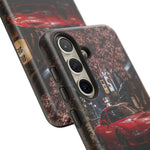 Red FD RX-7 Blossom Alley Tough Phone Case - Rain-Slicked Night