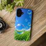 Bubbles Over Grass phone case | Tough Cover