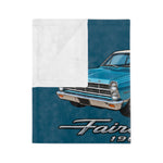 1967 Fairlane Car Illustration Blanket | Vintage Auto Velveteen Throw