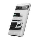White Camaro Phone Case, ZL1 American Muscle Car Tough Cover for Men