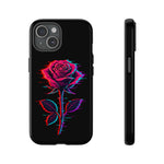 Glitch Rose Neon Phone Case Vaporwave Tough Cover