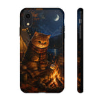 Campfire Cat Phone Case, Marshmallow Night Painterly Cover