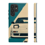 S13 Teal White Pop-up Tough Phone Case for JDM Fans