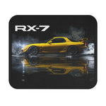Yellow RX-7 Sports Car Mouse Pad | Rotary Racing Desk Mat