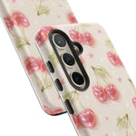Pink Cherry Pattern Phone Case | Cute Retro Fruit Design