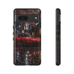 Red FD RX-7 Blossom Alley Tough Phone Case - Rain-Slicked Night