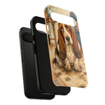Guilty Basset Hound Phone Case, Muddy Watercolor Art Cover