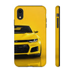 Yellow Camaro Phone Case, ZL1 American Muscle Car Tough Cover for Chevy Owners