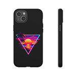 Synthwave Sunset Triangle Phone Case Retro Vaporwave Case
