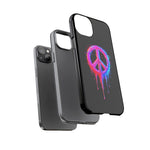 Glitch Peace Sign Phone Case, RGB Melt Digital Art Tough Cover, Gift