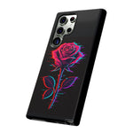 Glitch Rose Neon Phone Case Vaporwave Tough Cover