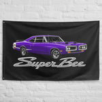 1970 Super Bee Wall Flag Banner 34x56 Plum Crazy Purple Muscle Car Decor