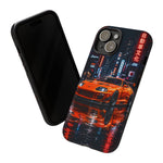 Orange Supra Phone Case, Neon City Night JDM Sports Car Tough Cover