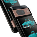 Turquoise 1955 Stepside Pickup Truck Tough Phone Case - 3 View