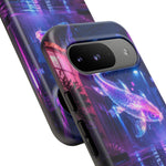 Neon Koi Reflection Vaporwave phone case | Tough Cover