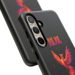 Glitch Phoenix Rising Art Tough Phone Case - Orange Pink Neon