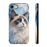 Ragdoll Cat Polygon Portrait Tough Phone Case - Blue Cream