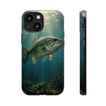 Largemouth Bass Phone Case, Sunlit Underwater Tough Cover, Gift