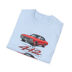 1965 Olds 442 Muscle Car T-Shirt | Classic Red Illustration