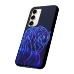 Neon Blue Tiger phone case | tough protective cover