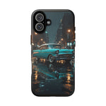 Vintage Teal 1957 Bel Air Classic Car Tough Case | Retro Rainy City Phone Cover