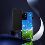 Bubbles Over Grass phone case | Tough Cover