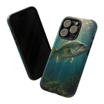 Largemouth Bass Phone Case, Sunlit Underwater Tough Cover, Gift