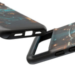 Vintage Teal 1957 Bel Air Classic Car Tough Case | Retro Rainy City Phone Cover