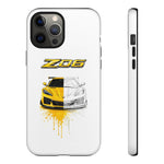Z06 Corvette Phone Case, Yellow Sketch Reveal Chrome Cover