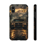 77 Trans Am Phone Case, Black Gold Muscle Car Foggy Backroad Cover