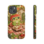 Cute Kawaii Frog Phone Case Strawberry Picnic Tough Cover Gift Art