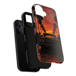 Black Impala Lowrider Sunset Tough Phone Case - Palm Silhouette