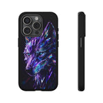 Holographic Wolf Phone Case, Fractured Prism Iridescent Cover