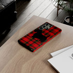 Scottish Terrier Silhouette Plaid Art Tough Phone Case