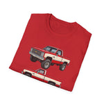 1982 Chevy K10 Silverado Red Pickup T-Shirt | Trio Truck Illustration