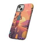 Retro Runner Sunset phone case | 80s Vaporwave jogging design