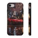 Red FD RX-7 Blossom Alley Tough Phone Case - Rain-Slicked Night