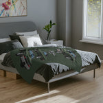 1971 Chevy Nova Illustration Velveteen Microfiber Blanket | Classic Muscle Car
