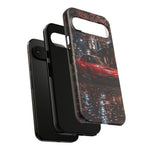 Red FD RX-7 Blossom Alley Tough Phone Case - Rain-Slicked Night