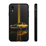 Yellow Camaro Z28 Phone Case, Classic Muscle Car Studio Stripe Cover