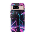 Neon Samurai Katana Rain Vaporwave Art Tough Phone Case