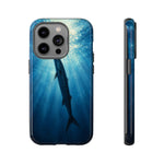 Barracuda Silhouette Phone Case, Sunlit Marine Art Tough Cover