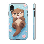 Kawaii Otter Animal Phone Case, Floating Shell Vector Cute Cover