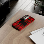 Scottish Terrier Silhouette Plaid Art Tough Phone Case