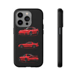 FD RX7 Phone Case Red, Three-View Vector Cover, JDM Gift