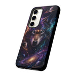 Cosmic Wolf Phone Case, Galaxy Nebula Portrait Tough Cover, Gift